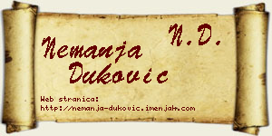 Nemanja Duković vizit kartica